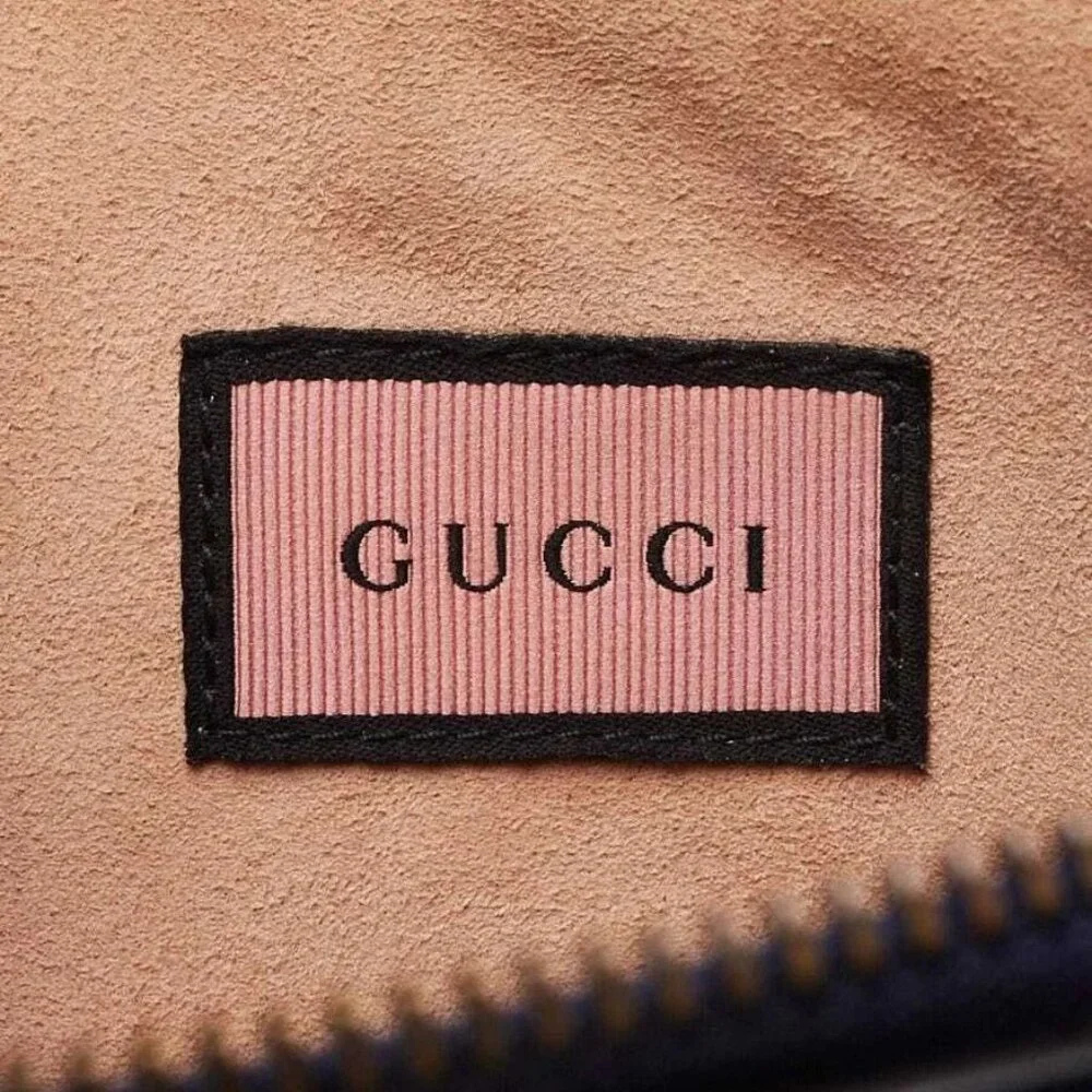 Gucci Blue Smooth Leather Gucci Ghost Zip Pochette - Picture 8 of 10